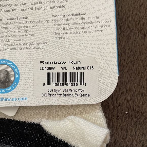 Goodhew merino wool above ankle socks brown/tan/black/grey stripes womens - Picture 6 of 7